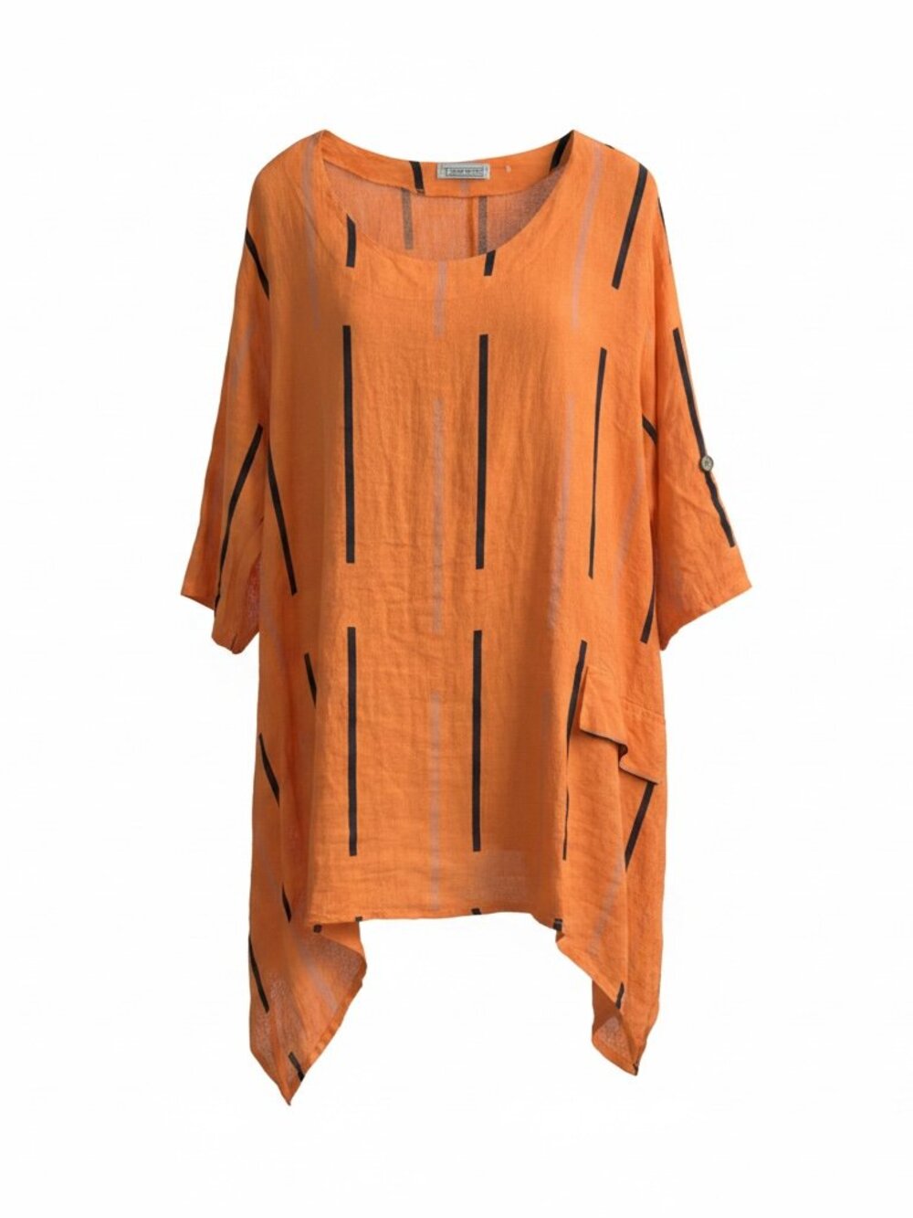 Transparente Orange Linen Tunic Top
